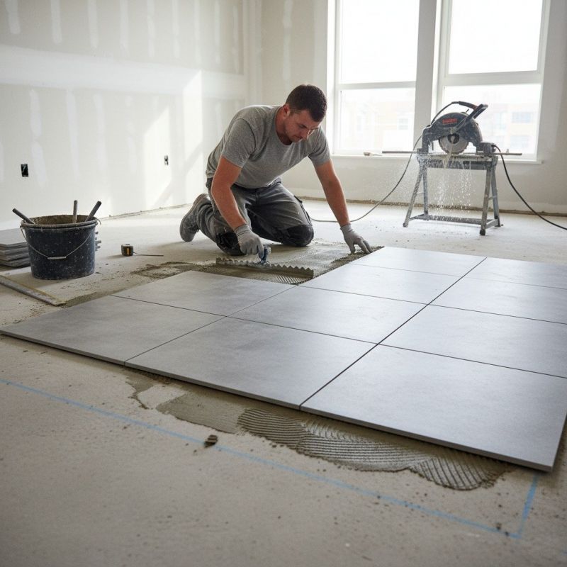 Slate Tile Floor Installation detail