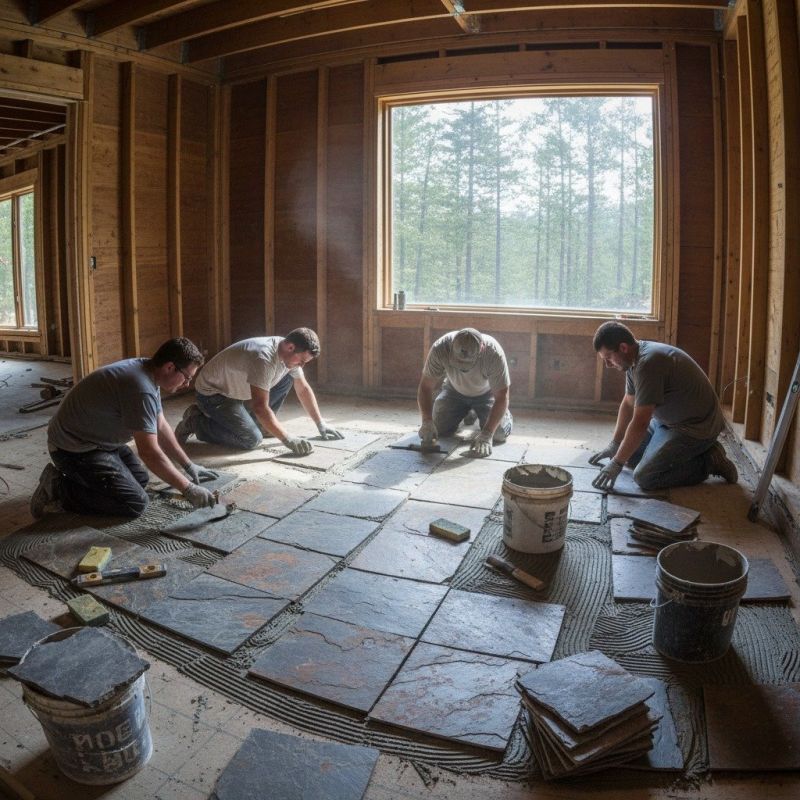 Stone Floor Installation detail